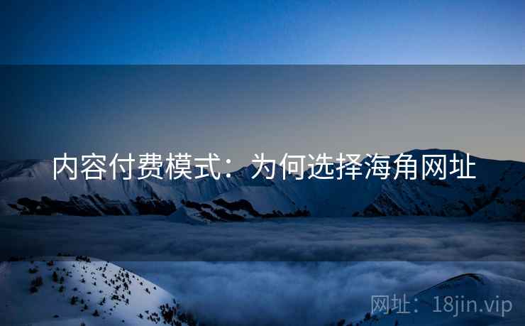 内容付费模式：为何选择海角网址