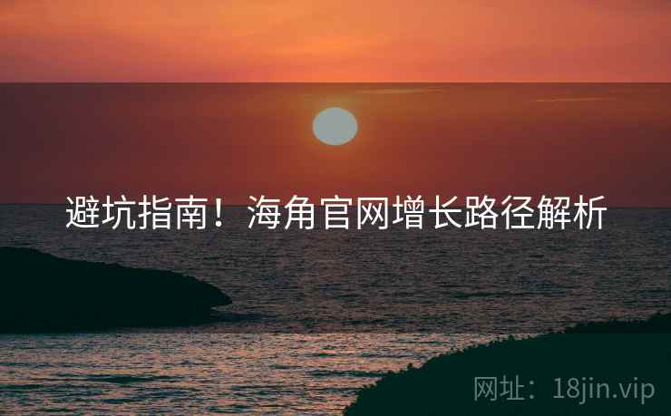 避坑指南！海角官网增长路径解析