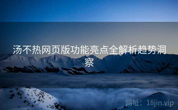 汤不热网页版功能亮点全解析趋势洞察